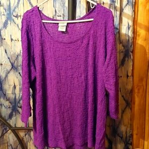 Vintage Purple 1X Jaclyn Smith Wiman Long Sleeved Top
